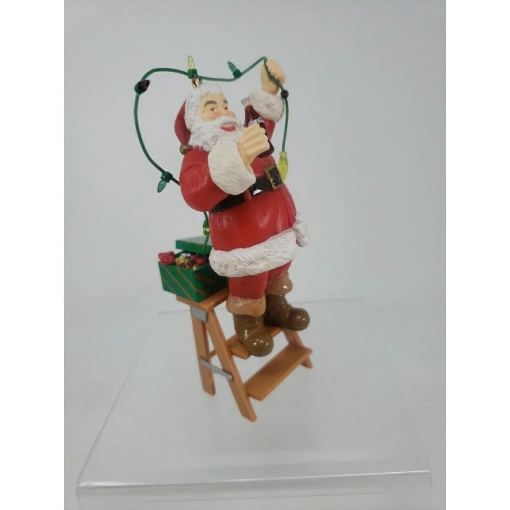 Coca Cola Trim A Tree Collection 1965 Santa Decorating Lights Ornament 1993 VTG